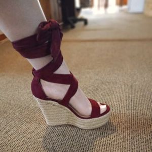 Wedge lace up sandals